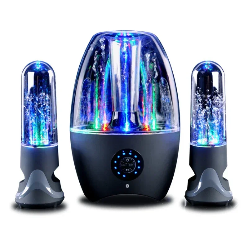 For 2.1Ch Desktop Computer Light Transparent Led Dance Mega Bass Water Dancing Speaker-image