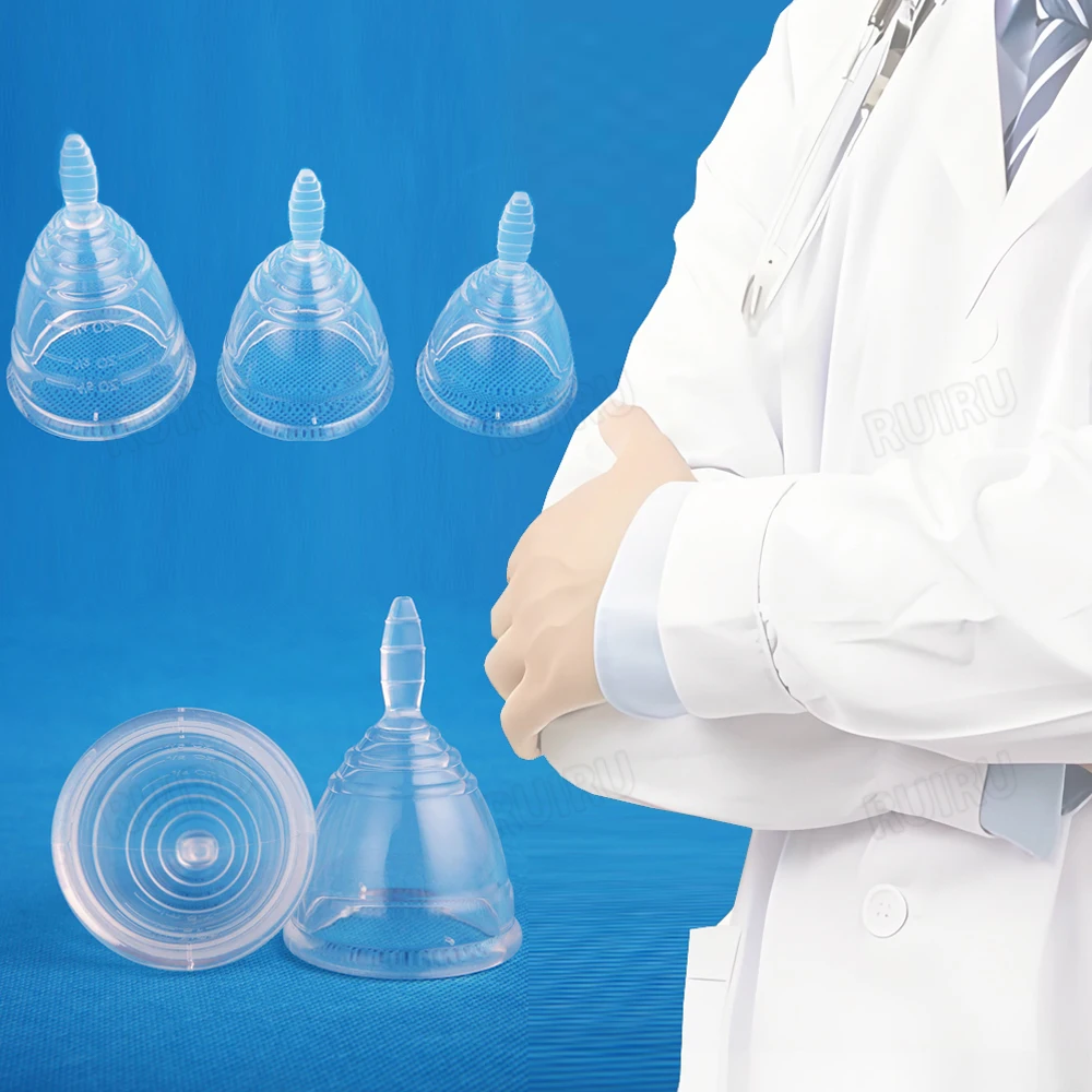 

1-10Pcs Feminine Hygiene Menstrual Period Cup Medical Transparent Silicone Menstrual Cup Woman Lady Menstrual Cup for Women