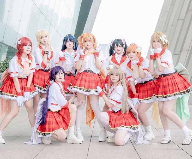 

COS-KiKi Anime Lovelive! SIF2 Otonokizaka High School μ's Tojo Nozomi Eli Aqours All Members Idol SJ Uniform Cosplay Costume