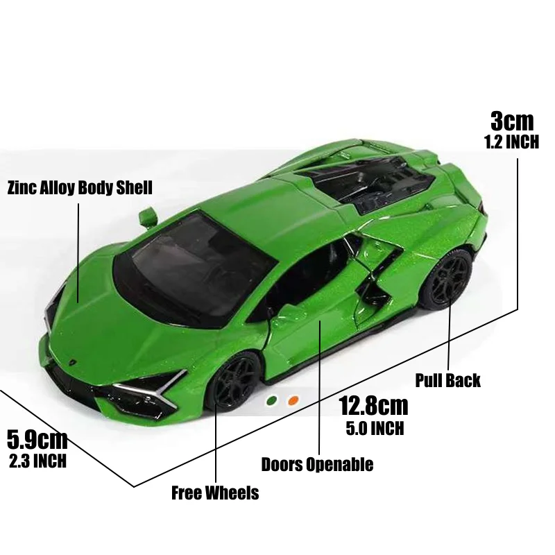 1/36 Lamborghini Revuelto HPEV Super Toy Car For Children RMZ City Diecast Metal Miniature Model Pull Back Collection Gift Boy