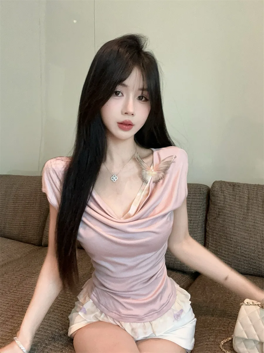 

Романтичная нежная женская футболка без рукавов для весны и лета, модная, для прогулок по городу, с отстегивающимся кружевным декором, приталенная