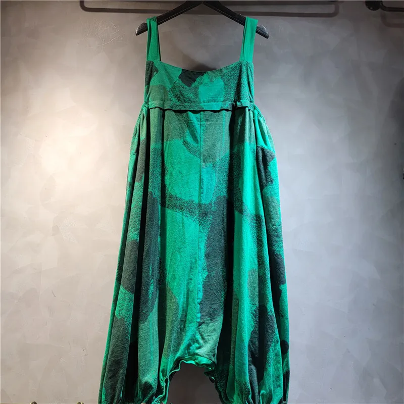 WTHT Trendy dames hoge taille mouwloze sling jumpsuits mode 2025, zomer losse wijde pijpen rechte broek vrouwelijk 1LS1431