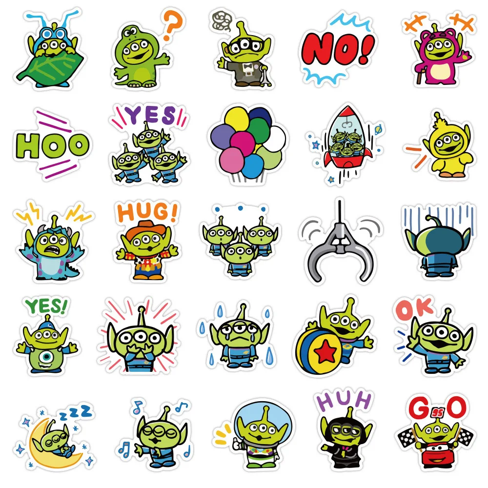 10/30/50pcs Disney Cartoon Toy Story Alien Graffiti Stickers Decals for Kids Toy DIY Diary Car Scrapbook Phone Cute Sticker Gift