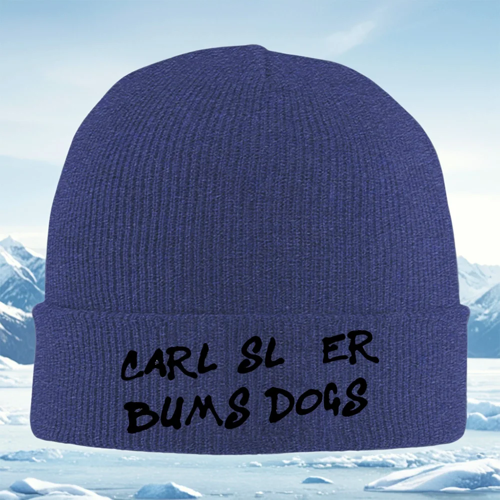 작은 흰 점이 있는 검은 공간 남녀공용 니트 모자 유니섹스 모자 겨울용 보온 모자