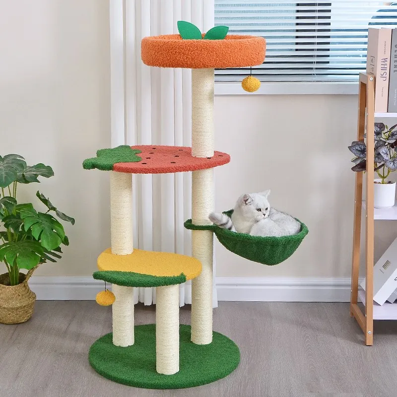 Frandas Cat Wood House Tower Cat Screw Toy Climting Frame Cat Tower Wood Large