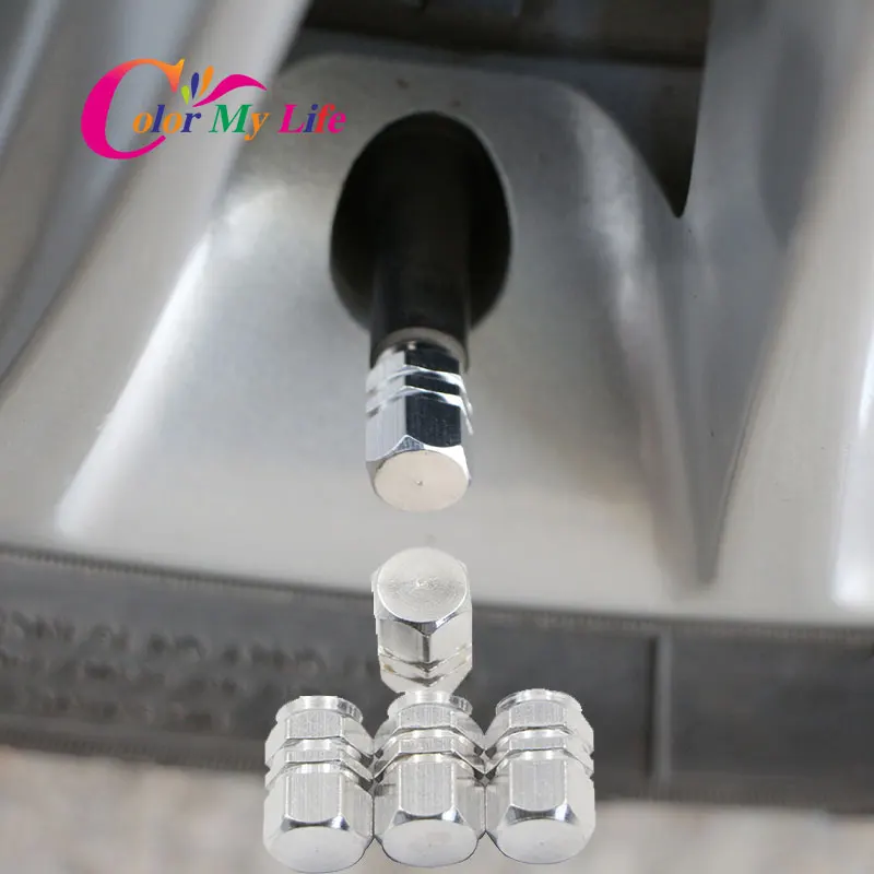 4Pcs/Set Aluminum Alloy Car Tire Air Valves Cap Tyres Wheel Dust Stems Caps Bolt In Type Valve for Auto Car Truck Motorcycle