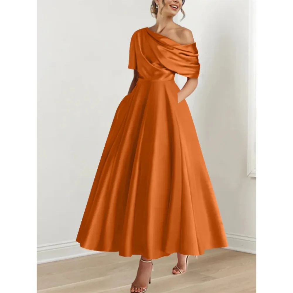 Customized Mother of Birde Dresses 2026 for Weddings Women Pleated Ruched Elegant Evening Dress A Line Formal Party Gowns image 2