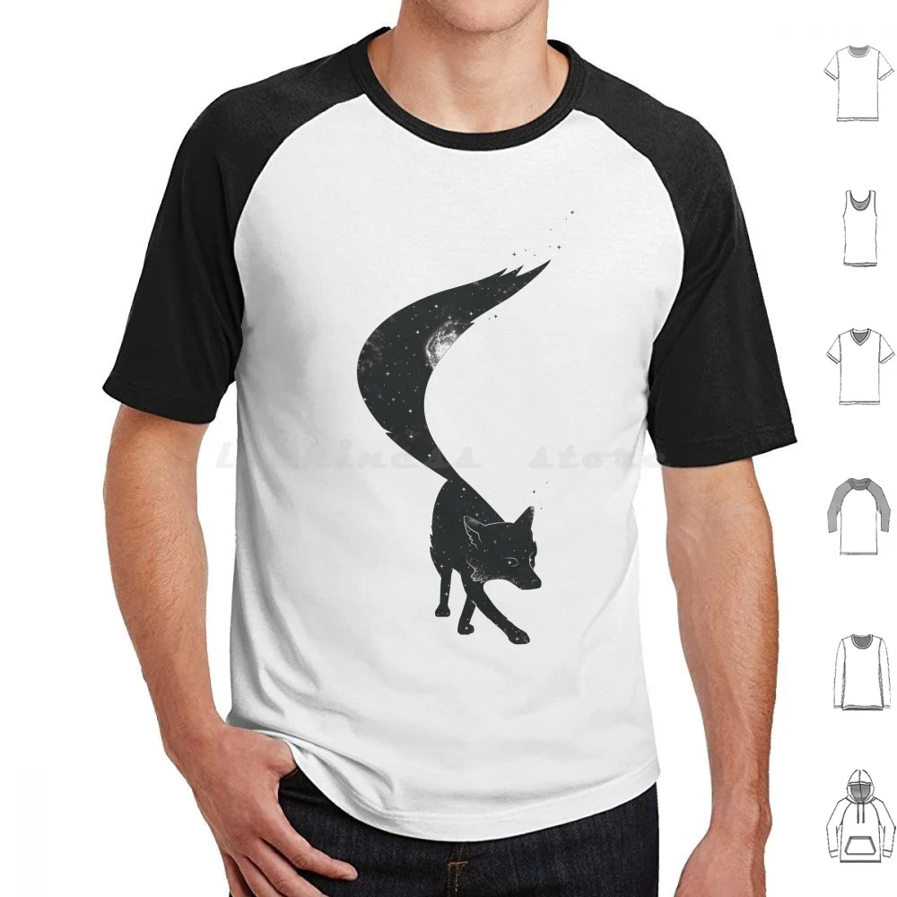 Star Fox T Shirt Cotton Men Women Diy Print Fox Space Star Galaxy Animal Bw Black And White Starfox Vector