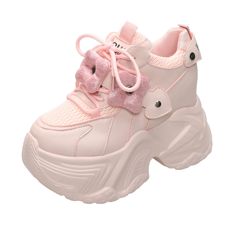 

Cuculus High Flat Platform 11cm Height Increasing Casual Shoes Woman Spring New Hidden Wedge Sneakers Female Vulcanize Shoes