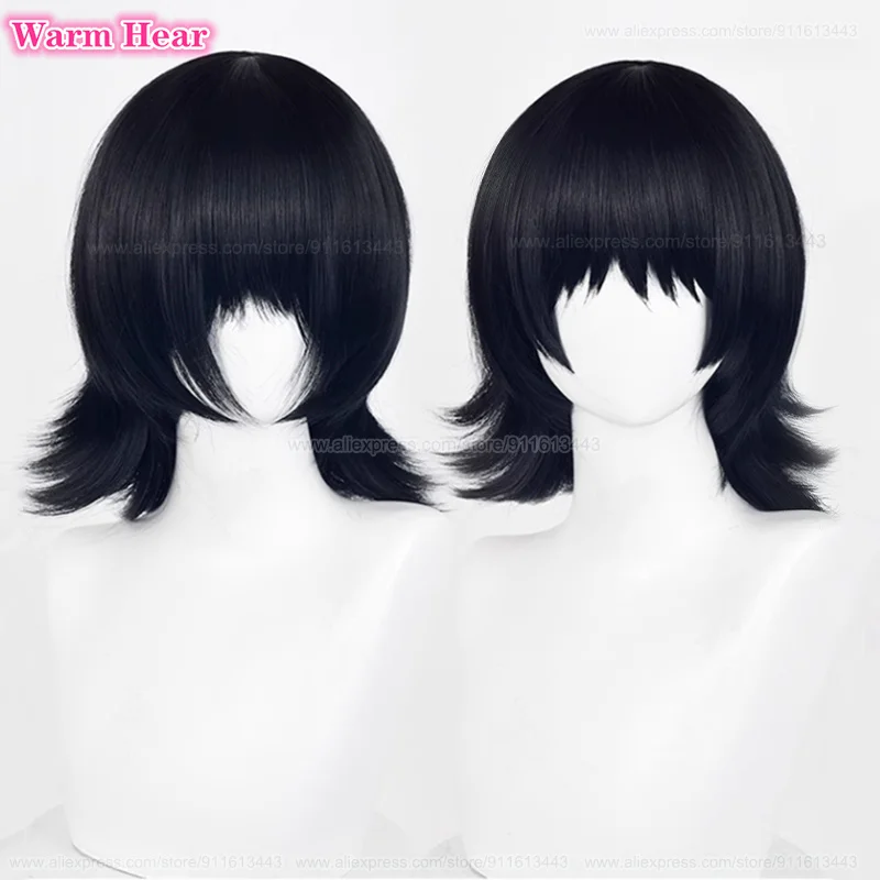 In Stock Shizuku Cosplay Wig Anime Short 38cm Black Wig Shizuku Heat Resistant Hair Halloween Cosplay Anime Wigs + Free Wig Cap