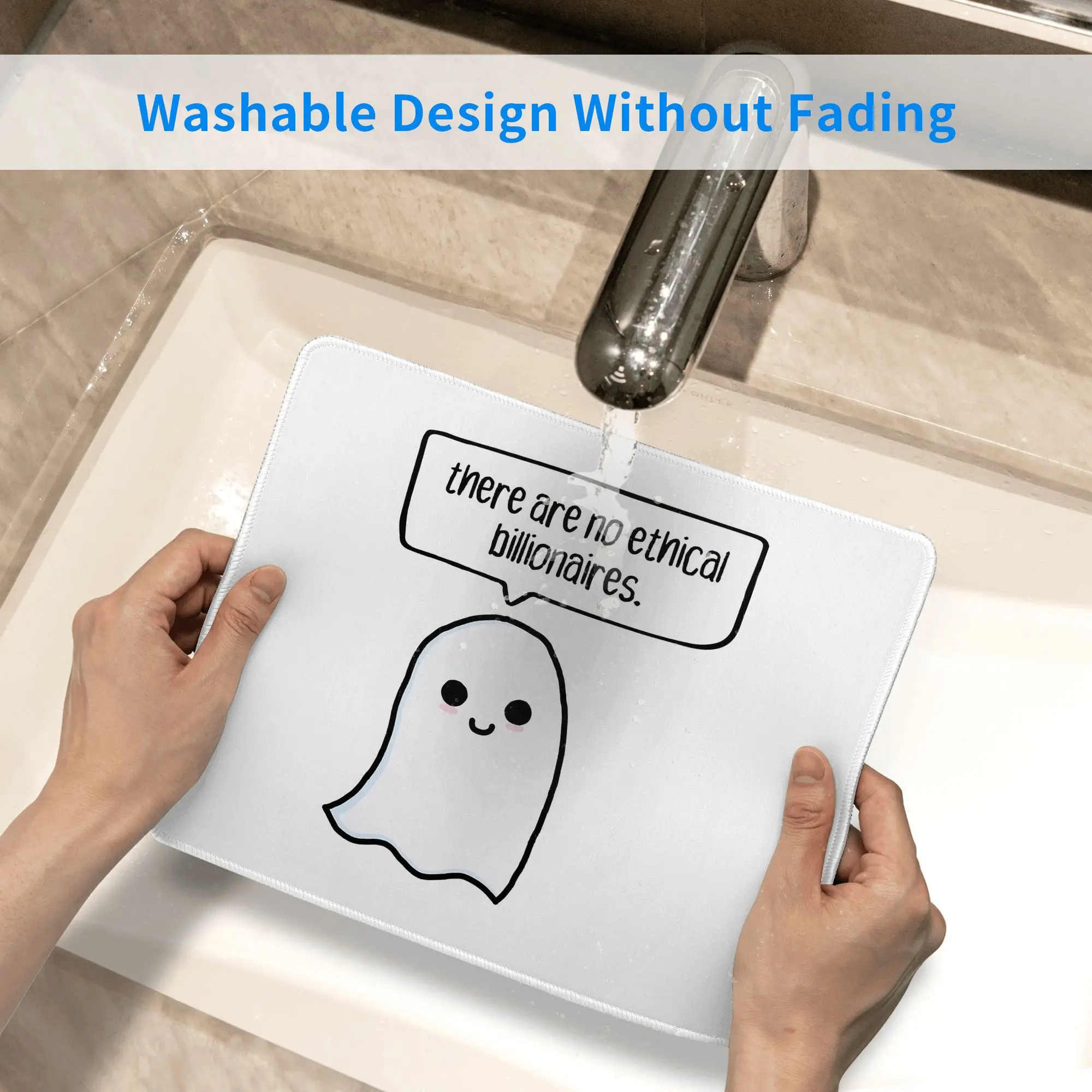 não há billionares éticos. fantasma. Mouse pad teclado de computador mouse tapete gamer pc laptop tapete de mesa tapetes de mesa de escritório