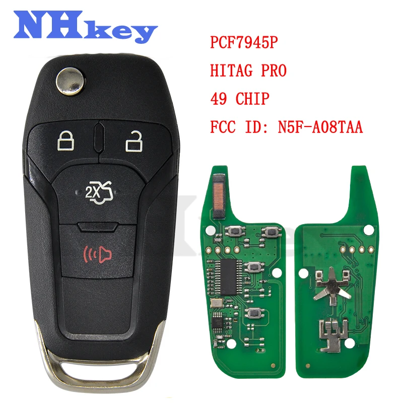 

NHkey Remote Control Key For Ford Escort Fusion 2013-2016 ID49 Chip 315 Mhz FCCID N5F-A08TAA Auto Smart Replace Flip