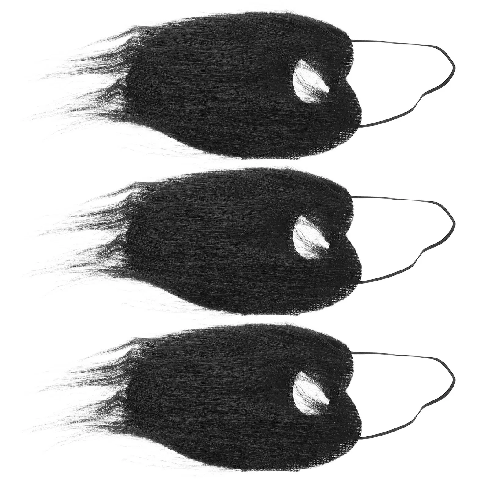 

Набор из 3 реалистичных мужских накладных бород и усов на резинке для костюмов на Хэллоуин и косплея, черные