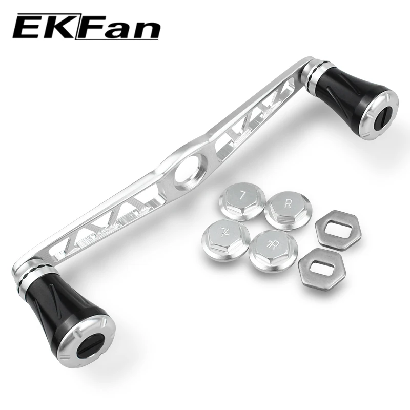 EKFan 130MM Aluminiumlegierung Doppelknopf Angelrollen-Griff Universell A/S/D 8*5/7*4mm Loch Baitcasting-Köderrollen-Griff DIY-Teile – Detail 6