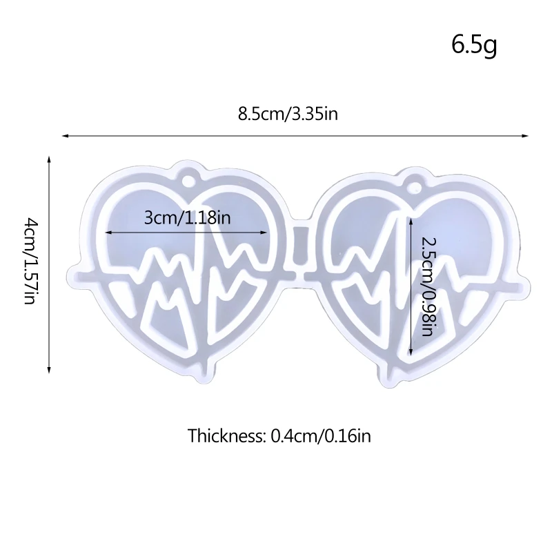 Forma amor pingente combinação brincos molde pingente molde silicone decoração para casa molde adequado para