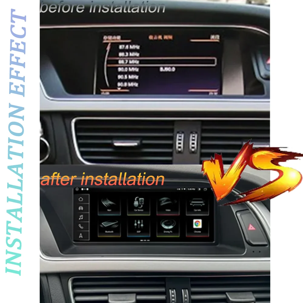CarPlay Android 14 System Car Screen Multimedia Player For Audi A4 A4L S4 A5 2009-2016 GPS Navigation Multimedia Stereo 4G WiFi