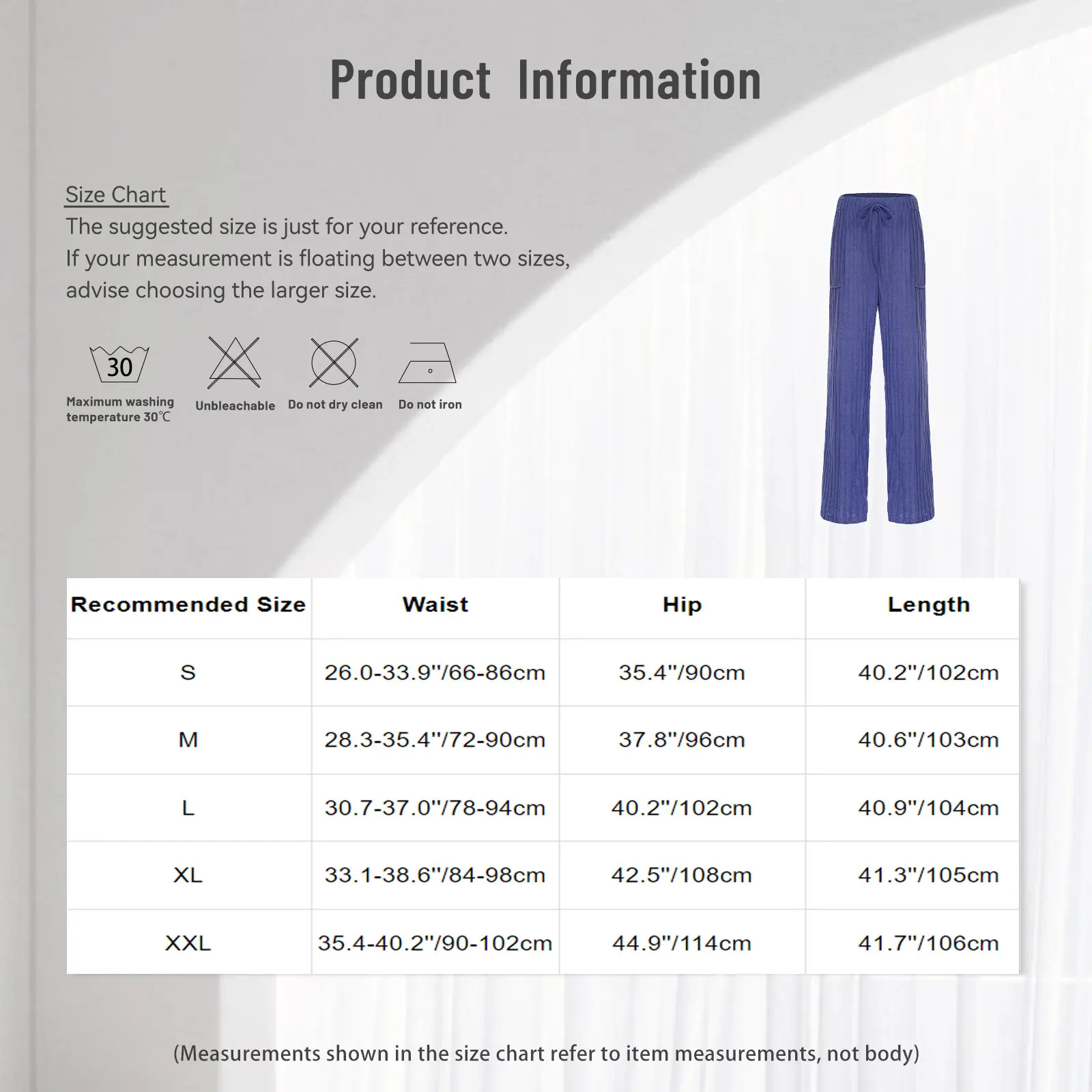 Fashion Womens Cozy Ribbed Wide Leg Pants with Elastic Waist And Drawstring Pockets Knitted Loose Trousers for Casual Going Out