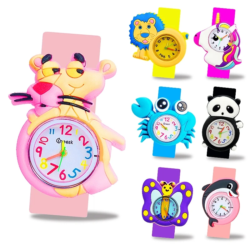 Boy Children Watches Cute Silicone Kid Quartz Wristwatch Birthday Gift Girl Baby Study Time Toy Girl Watch Reloj Montre