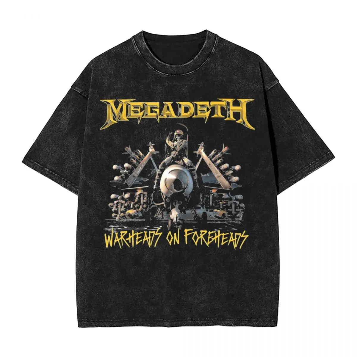 Megadeths Washed T Shirt Streetwear Hip Hop Vintage T-Shirts Tees Men Women Cotton Oversize Summer