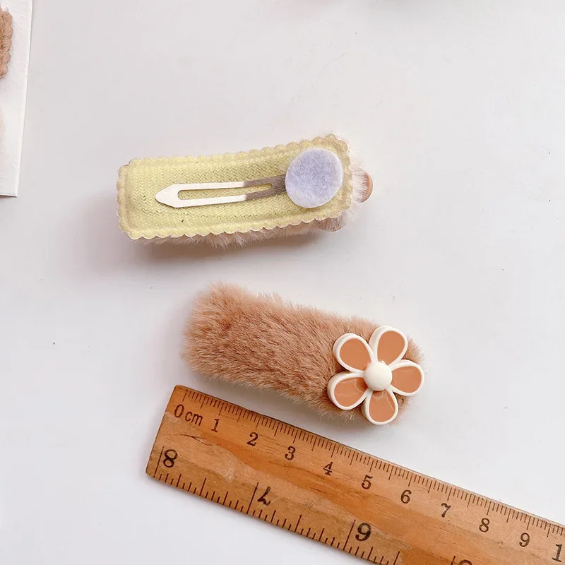 2Pcs Autumn Winter Korean Milk Tea Series Mini Pet Dog Hair Clip Headwear Hairpin Snap Puppy Cat Dog Hair Grooming Accessories