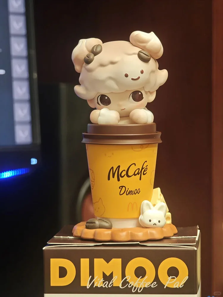 

Pop Mart X McDonalds Dimoo Figure McFlurry McCafe Cherry Blossom Themed Collectible Toy Desktop Decor For Anime Collectors