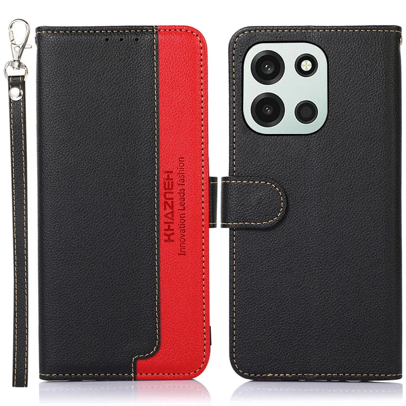 Flip two-color leather phone Case For OnePlus Turbo 6 PLU110 6V PLY110 RFID Magnetic button shockproof card slot Wallet cover