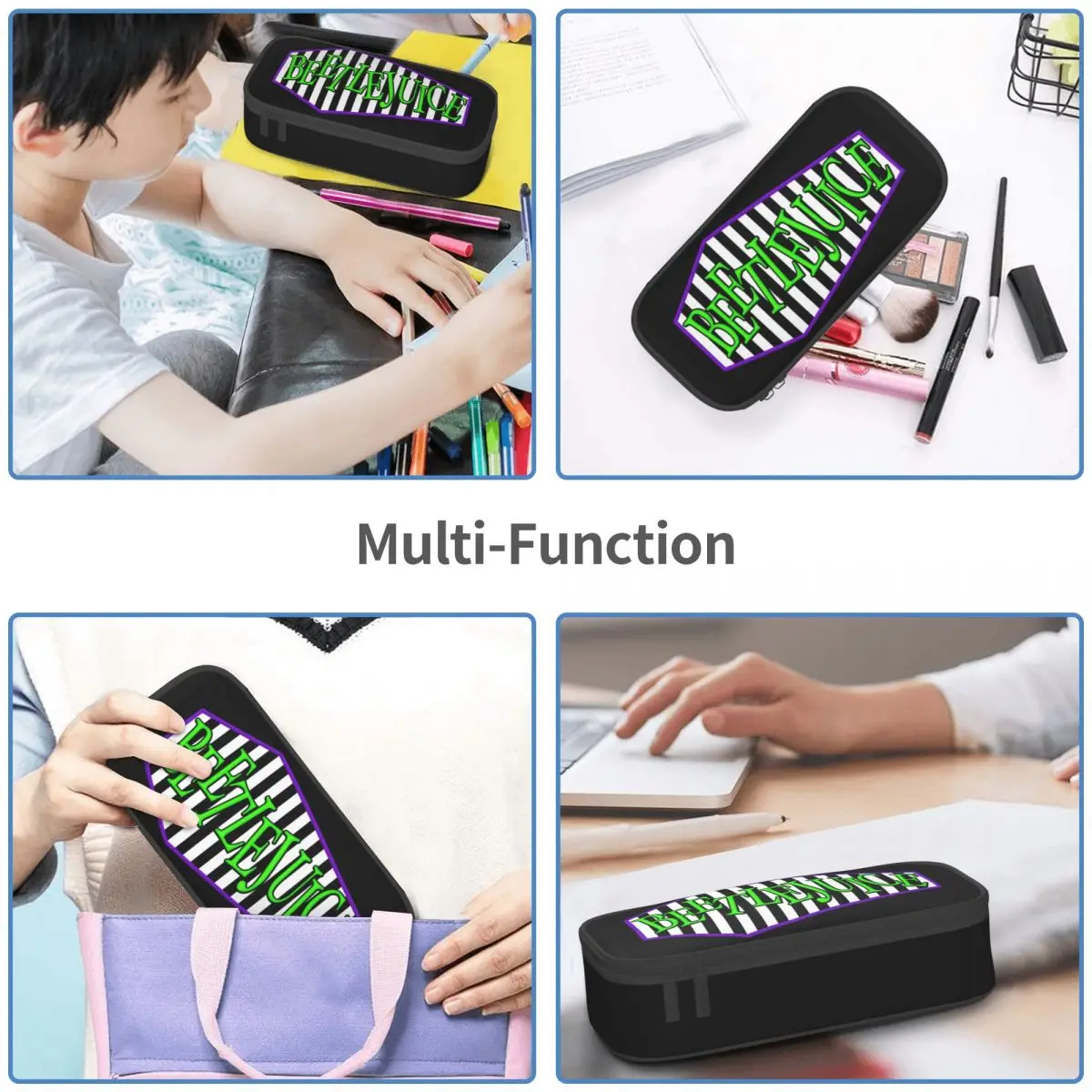 Imagem -05 - B-beetlejuice Lápis Estojos Grande Capacidade Pen Bags Pen Box Lápis Bolsa para Meninos e Meninas Estudantes Papelaria Escola e Escritório