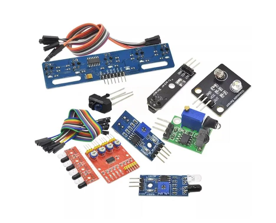 Infrared tracking, obstacle avoidance sensor module, photoelectric reflector pair,  switch board, intelligent vehicle