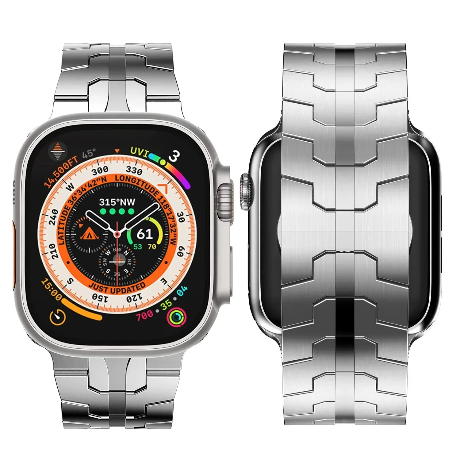 Correa de titanio para Apple Watch 9 Ultra 2 49mm serie 9 45mm 41mm 44mm banda de Metal de lujo para iWatch 8 7 6 5 4 3 SE 42mm 40mm 41mm