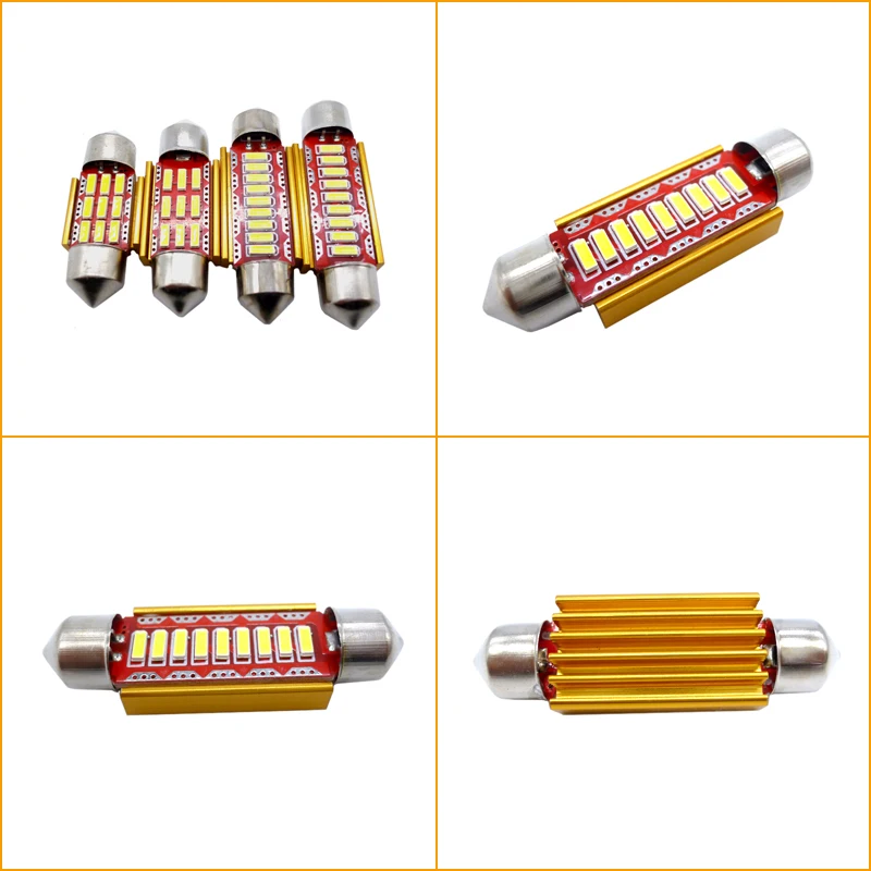 2x 31mm 36mm 39mm 41mm CANBUS Led SV8,5 264 Festoon Interior Light Car Led Lamp Dome Bulb Truck Light License Plate Light White