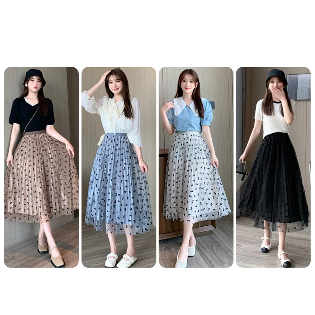 Mesh High Waist Skirt High Waist Fashion Skirt Daily Casual Outfit Basic Simple Skirt For Women Women Clothing