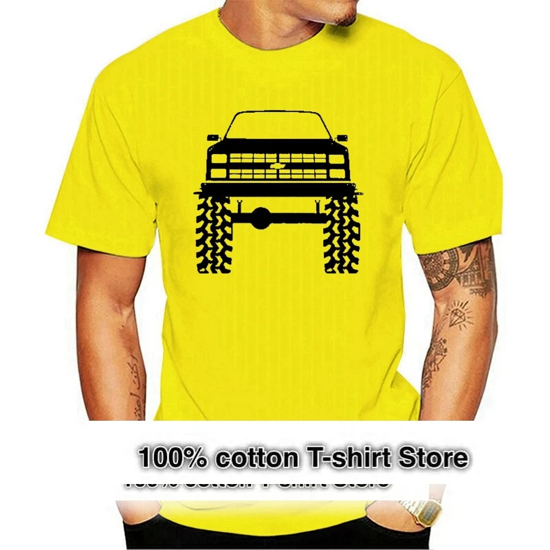 2024  Men Tees Summer O Neck Tops 1980 90 Chevy K5 Blazer Lifted Mud Tires Truck Funny Tee Shirt