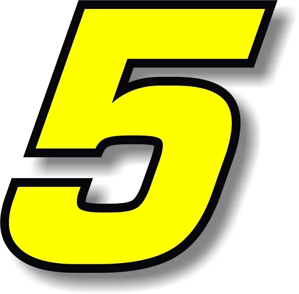 Numbers Yellow with Black Border Vinyl Sticker Graphic Number Car Accessories Reflective PVC Vinyl F155