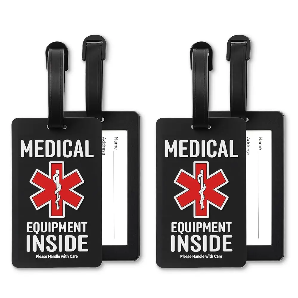 

2 PCK Medical Equipment Luggage Tag for CPAP/BIPAP Multi Functional Medical Device Luggage Medical ID Alert Tag for Carry On