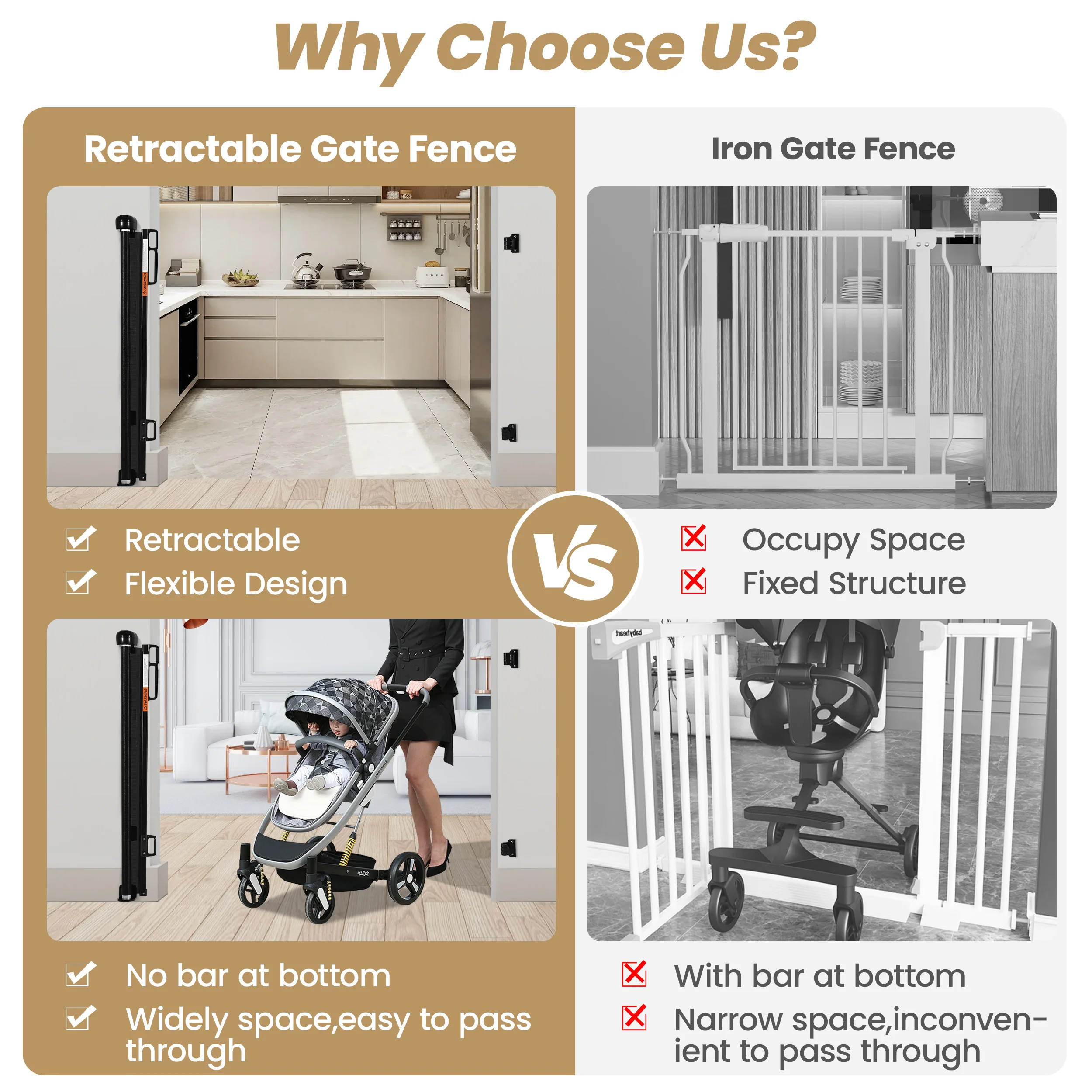 ประตูรั้วนิรภัยแบบยืดหดได้สำหร - Baby Gate Extra Wide บทวิจารณ์และราคา