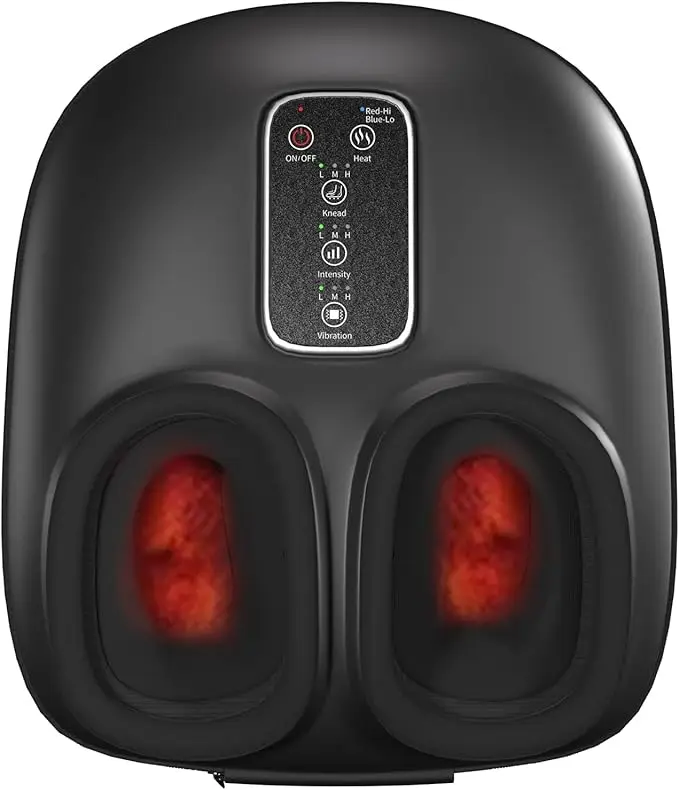 

Automatic Foot Massager with Heat Therapy, Black, Electric Kneading Spa Machine with Digital Controls