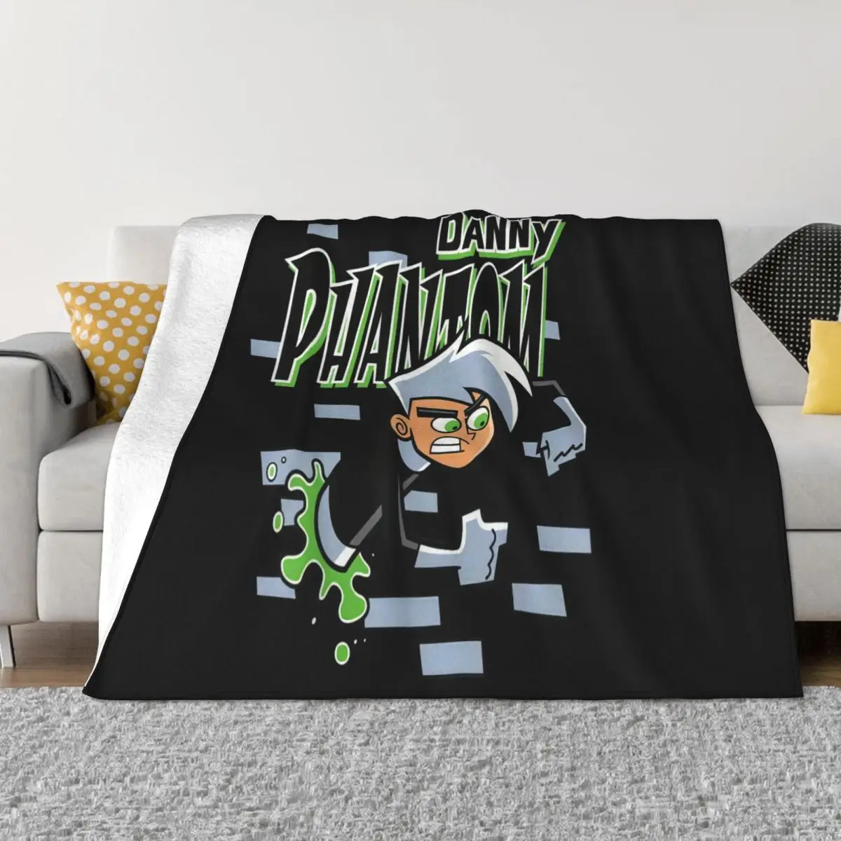 Danny Phantom Coming Through Brick Wall Children Hip-Hop Graphic Letter Text Winter Tops Promotion Middle Aged Throw Blanket