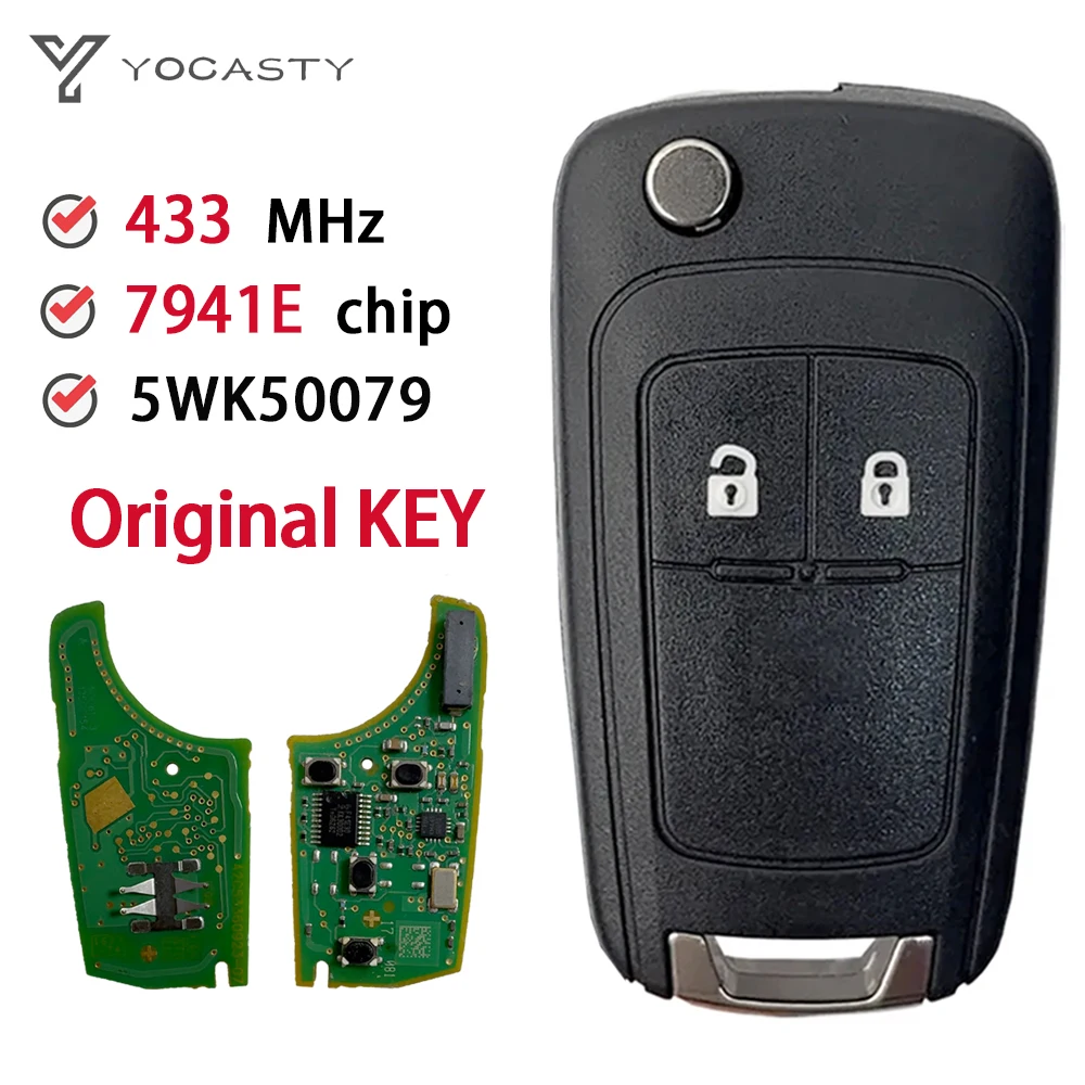 

YOCASTY Original OEM 433MHz PCF7941E Remote Flip Car Key For 2009 - 2017 Opel Astra J Corsa Tourer Insignia E Zafira Mokka