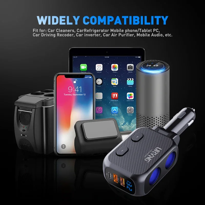 Splitter per accendisigari PD20W per caricabatteria da auto USB per telefono/pad/GPS/tablet PC