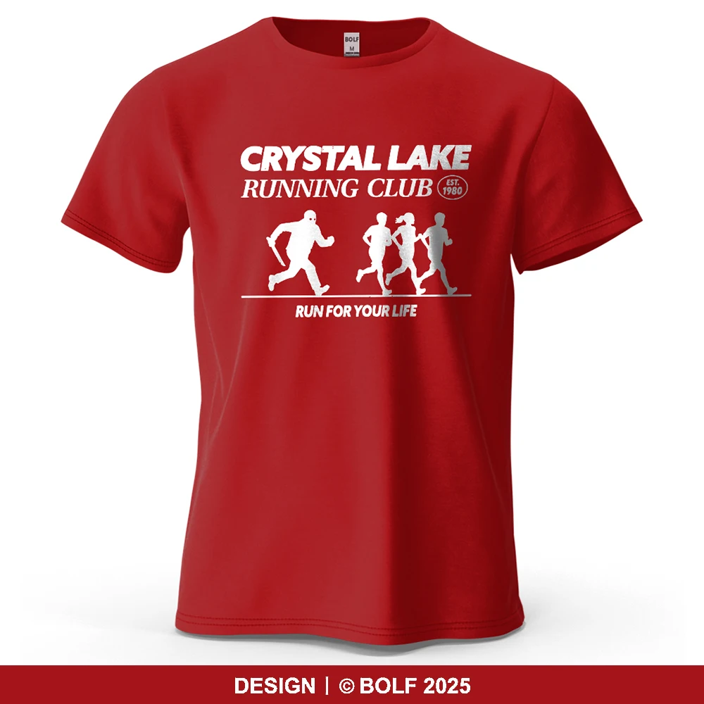 كريستال ليك الجري المطبوعة تي شيرت رجالي 100% القطن المتضخم رياضي مضحك الجرافيك تيز للنساء بلايز تيز ملابس الشارع الشهير