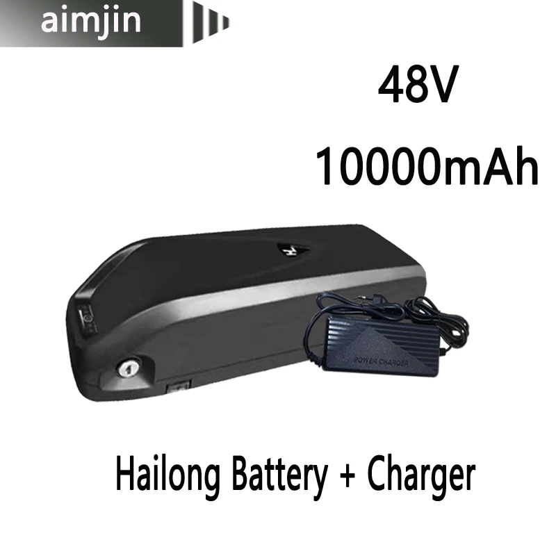 18650 48V 10000mAh Lithium Battery Ebike Suitable for Hailong Electric Bicycle 350W 500W 750W 1000W Charger+ Cell