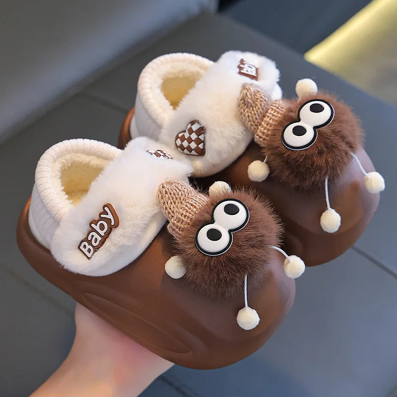 لطيف أفخم الكرة مقاوم للماء إيفا النعال المنزل الأطفال 2025 الشتاء عدم الانزلاق سميكة القاع شبشب منزل الدافئة أفخم الصبي الشرائح #6