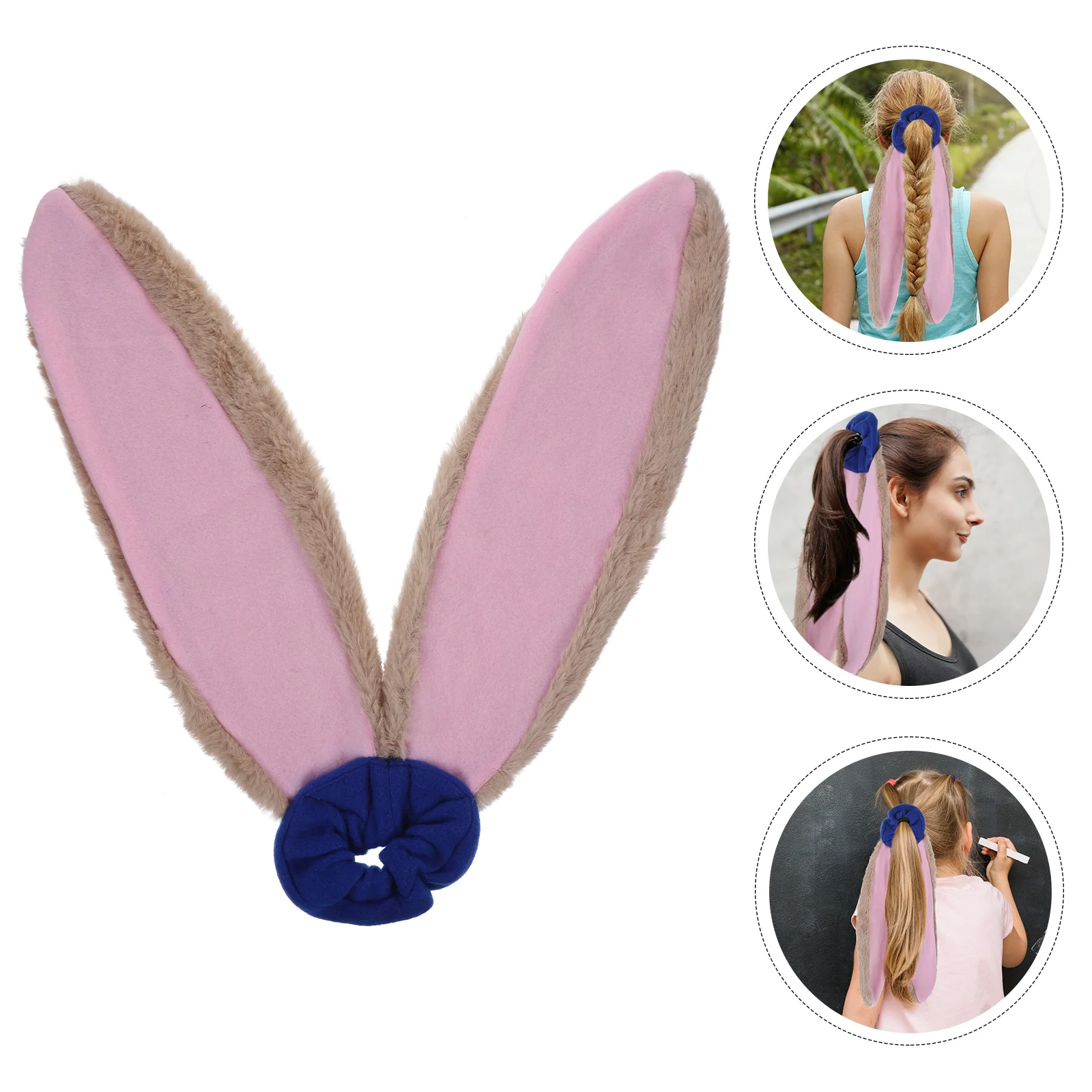 

Fox Rabbit Ears Headband Child Bunny Headphones Fabric Tail Elastic Ponytail Holder