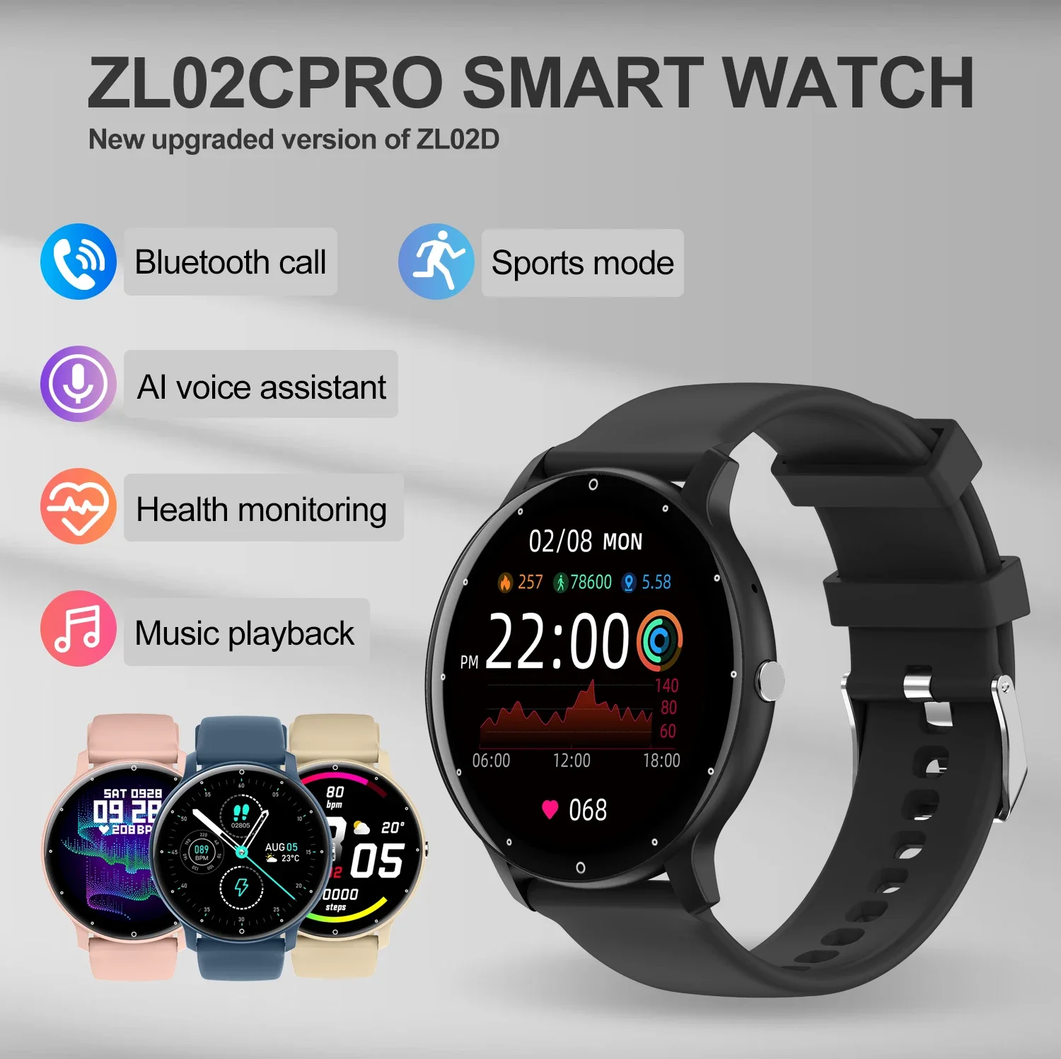 

Popular Smart Watch for Fitness Enthusiasts Busy People Bluetooth Call, Professional Sports Tracking Monitoring, IP67 Waterproof