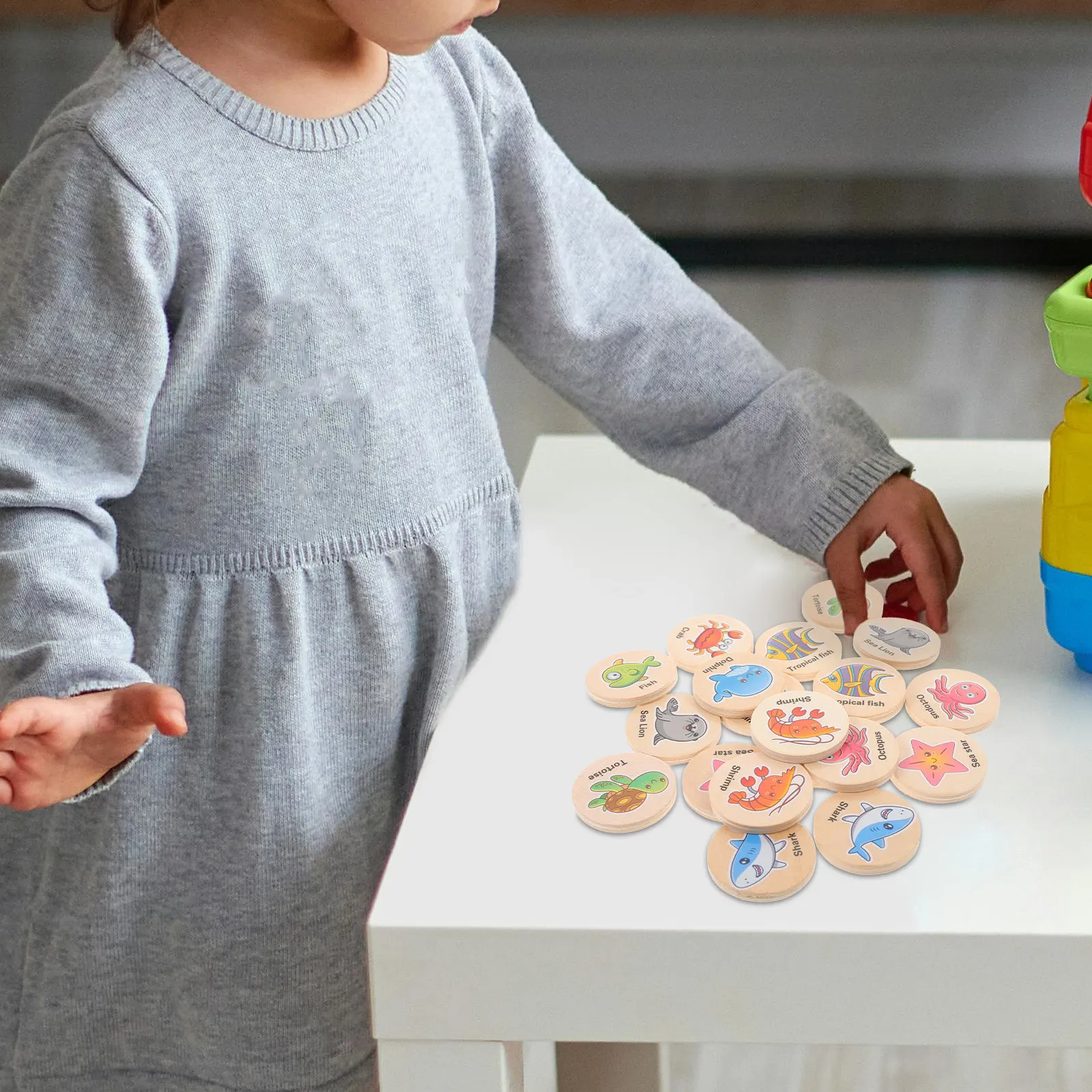 

20Pcs Montessori Wooden Memory Matching Game Educational Cards Kids Early Learning Cognitive Skill Game Montessori Toys Toddler
