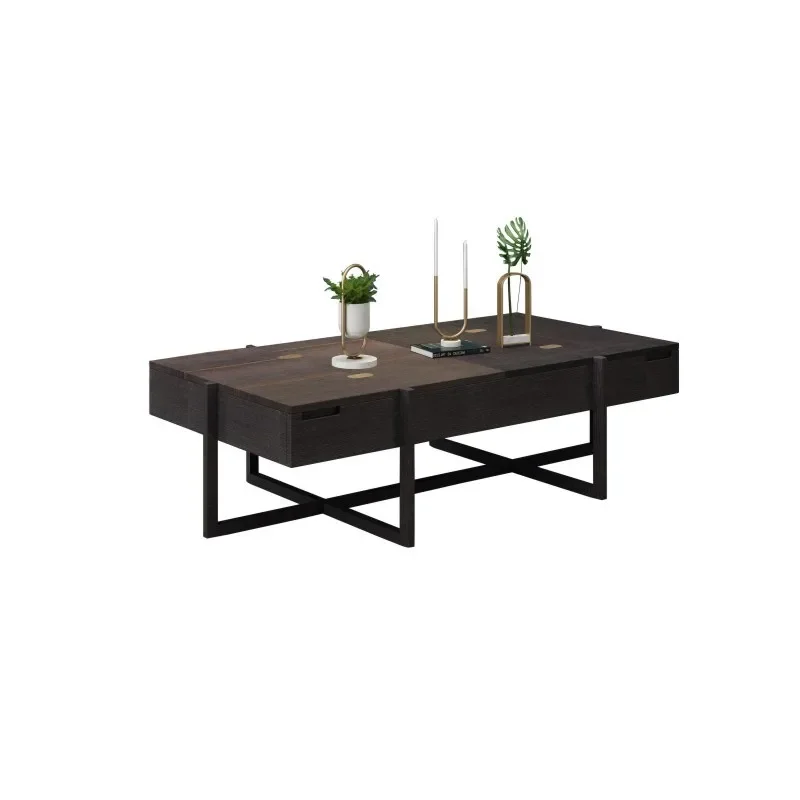 

Living room combination side table smoked light luxury coffee table