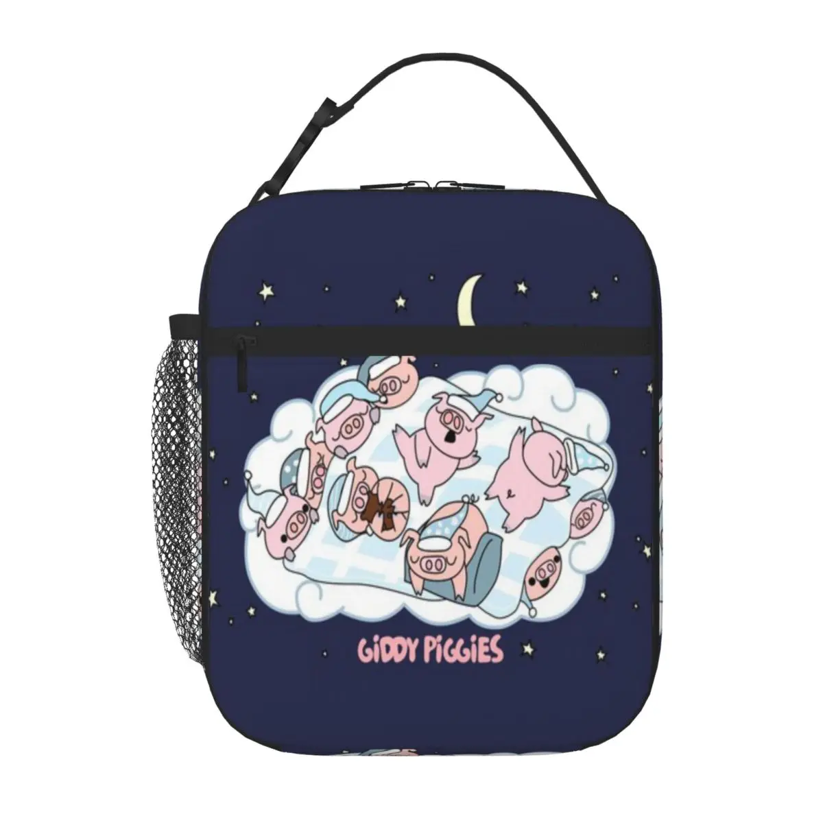 Bestselling Bedtime Giddy Piggies Zipper Closure Insulated Food Bag Train Ride Student Lunch Bag