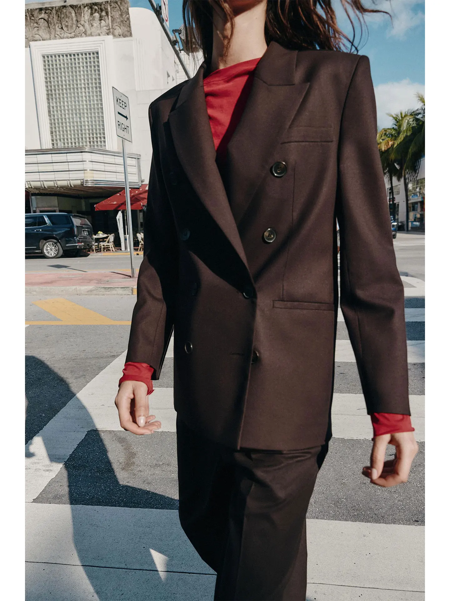 

Spring 2026 Women's Tailored Straight Leg Long Sve Double Breasted oulder Pad Suit Jaet Faion Ladies Premium Quali