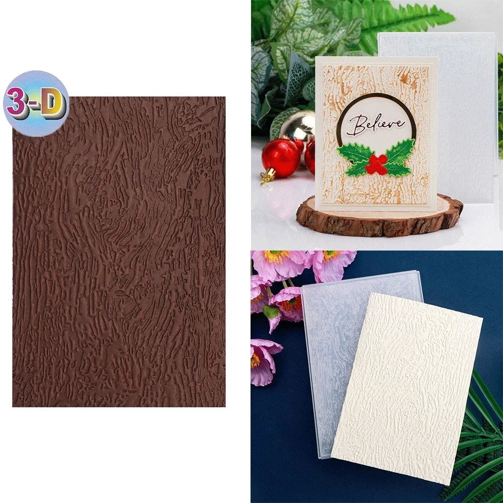 Carpeta de Repujado 3D Bark y Troqueles Compatibles para Agregar Detalles Texturizados a Manualidades en Papel y Suministros para Hacer Tarjetas