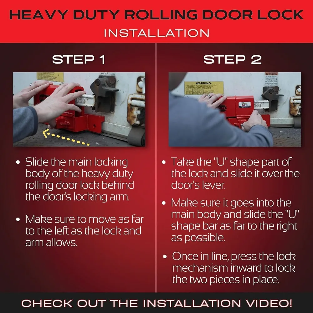 Heavy Duty Rolling Door Lock Maximum Security Storage Container Lock, Box Truck Lock and Trailer Lock